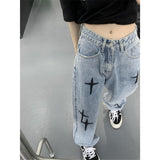 Purpdrank - Cool Women Loose Vintage Pants Girl Fashion Harajuku Baggy Jeans Casual Funny Clothing Ins Gothic Trousers Summer Straight Jeans