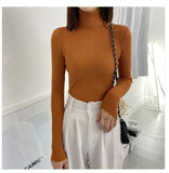 Purpdrank - Women's Turtleneck Sweater Autumn and Winter New Pullover Slim Bottoming Sweater Knitted Casual Long Sleeve Pull Femme 16675