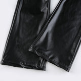 Purpdrank - Elegant Black Faux Leather Pants Women High Waist Skinny Trousers Ladies Casual Fashion Pants Capris Autumn Vintage Streetwear
