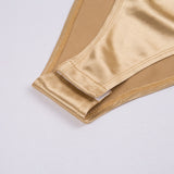 Purpdrank - Sexy Bodysuit V Neck Stretchy Women Body Spaghetti Strap Playsuits Backless Summer Female Gold Green Pink Jumpsuit