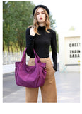 Purpdrank - Waterproof Women Handbag Casual Large Capacity Shoulder Hobos Bag Nylon Lady Tote Luxury Top-handle Design Female Crossbody Bag