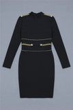 Purpdrank - Summer New Women Mini Long Sleeve Bandage Dresses Fashion Bodycon Elegant Sexy O Neck Club Vestidos Evening Party Dress