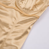 Purpdrank - Sexy Bodysuit V Neck Stretchy Women Body Spaghetti Strap Playsuits Backless Summer Female Gold Green Pink Jumpsuit