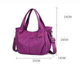 Purpdrank - Waterproof Women Handbag Casual Large Capacity Shoulder Hobos Bag Nylon Lady Tote Luxury Top-handle Design Female Crossbody Bag