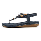 Purpdrank - Bohemia Women Ladies Fashion Crystal Bead Flat Slipper Sandals Casual Sexy High Quality Outsid Ladies Shoes Med (3cm-5cm)