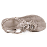 Purpdrank - New Women Summer Casual Bohemia Flat Sandals Shoes Woman Flower Flip flop Sweet Beach Sandals Shoes Size 35-41
