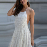 Purpdrank - Fringed Sexy Summer Hoodies Women Backless Sleeveless Elegant Solid Hanging Neck Casual Party Girl Sweatshirt Fashion Robe Femme
