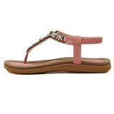 Purpdrank - Bohemian Women Sandals Gemstone Beaded Slippers Summer Beach Sandals Women Flip Flops Ladies Flat Sandals Shoes