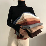 Purpdrank - Women's Turtleneck Sweater Autumn and Winter New Pullover Slim Bottoming Sweater Knitted Casual Long Sleeve Pull Femme 16675