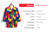 Purpdrank - Womens Blouse Top Geometric patterns Colorful Harajuku Preppy Young Girls Vintage Shirt Streewear Summer Women Loose Clothes