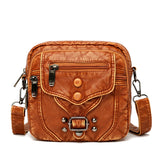 Purpdrank - High Quality Leather Shoulder Handbag Elegant Girl Crossbody Small Mobile Phone Sac Ladies Casual Water Wash Bags Bolsa Feminina