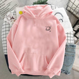 Purpdrank - Velvet Winter Women's Cute Saturn Printing Hooded Female Thicken Warm Hoodies Lady Autumn Tops Sweatshirts