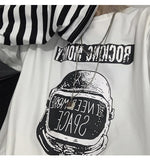 Purpdrank - Autumn tshirt Casual Letter Print O-Neck stripe Tees Creativity Loose T-Shirts Women Long Sleeve Oversize top Hip Hop Streetwear