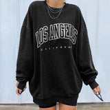 Purpdrank - Sweatshirt Women Letter Print Loose Oversize Sweatshirts Streetwear Casual Autumn Winter Long Sleeve Sweatshirts Tops