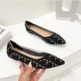 Purpdrank - 2023 Printing Women Shoes Flats Single Shoes Spring Autumn Knitted Pointed Shoes Flat Comfortable Plus Size 43
