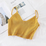 Purpdrank - Women Y2K Sexy Crop Tops Spaghetti Tops and Camis For Women Summer V-neck Strecthy Wrap Tops Women Knitted