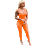 Purpdrank - Sexy One Shoulder Long Jumpsuit Women Sleeveless Casual Rompers Summer Spring Solid One Piece Outfit Bodycon Jumpsuit