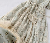 Purpdrank - Spring Outfits Romantic Women Lace Embroidery Party Dress Summer Elegant Floral Print Short Puff Sleeve Gothic Vintage Midi Dress