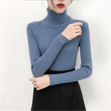 Purpdrank - Women's Turtleneck Sweater Autumn and Winter New Pullover Slim Bottoming Sweater Knitted Casual Long Sleeve Pull Femme 16675