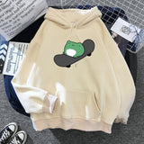 Purpdrank - Springtime Skateboard frog oversized Sweatshirt men and women's  Hoodies Harajuku Warm Pullover Womens Korean Style Hoodie