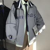 Purpdrank - spring letter jacket new all-match preppy style baseball hoodie women men's  loose thin casual lovers cool wear sweatshirt