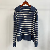 Purpdrank - New Knitted Pullover Women Vintage Black and White Plaid Long Sleeve Sweater Mujer Chic V-neck Casual Knitted Tops