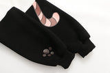 Purpdrank - Harajuku Kawaii Women Cute Hoodie Black Pink Long Sleeve Graphic Cat Ear Funny Teen Girls Pullover Vintage Sweatshirt