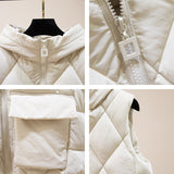 Purpdrank - Women's Winter Short Vest Solid Korean Style Sleeveless Hooded Thick Jacket Female Cotton Padded  Casual Outwear