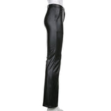 Purpdrank - Elegant Black Faux Leather Pants Women High Waist Skinny Trousers Ladies Casual Fashion Pants Capris Autumn Vintage Streetwear