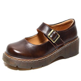Purpdrank - New literary Retro Women's Shoes Thick Bottom Mori Girl Japanese Mary Jane Single Shoes College Style