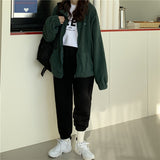 Purpdrank - Harajuku Women Zip-up Hoodies Plus Velvet Fleece Warm Winter Sweatshirts Jacket Casual Loose Stand Collar Oversized Hoodie