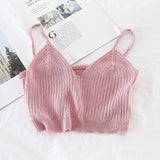 Purpdrank - Women Y2K Sexy Crop Tops Spaghetti Tops and Camis For Women Summer V-neck Strecthy Wrap Tops Women Knitted