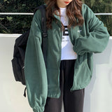 Purpdrank - Fashion Womens Hoodies Jacket Harajuku Velvet Solid Zip Up Sweatshirts Autumn Casual Long Sleeve Oversized Female Jackets Coat