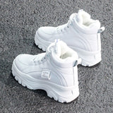 Purpdrank - Women's casual sneakers; winter sneakers with plush fur; warm women's shoes; women's shoes with lacing; women's shoes on