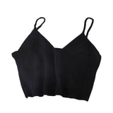 Purpdrank - Women Y2K Sexy Crop Tops Spaghetti Tops and Camis For Women Summer V-neck Strecthy Wrap Tops Women Knitted