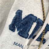 Purpdrank - Hoodies Women's Sweatshirts Letter Print Lamb Wool Pullovers Loose Korean Style Jacket Full Sleeve Casual Tops