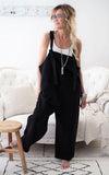 Purpdrank - Rompers New Brand Women Casual Loose Cotton Linen Solid Pockets Jumpsuit Overalls Wide Leg Cropped Pants hot