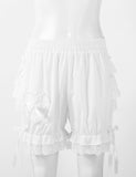 Purpdrank - New Womens Vintage Victorian Pumpkin Shorts Gothic Pantaloons Costume Elastic Waist Layered Ruffle Lace Trim Loose Bloomers Shorts
