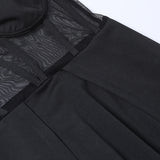 Purpdrank - Sexy Black Mesh Patchwork Strapless Corset Maxi DressesWomen Summer Sleeveless Bodycon Split See Through Party Club Dress