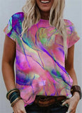 Purpdrank - Fashion 3D Gradient Print Women T-Shirts Short Sleeve Summer Casual Tops Street Sport Loose Tee Lady O-Neck Tie-dye T-Shirt Top