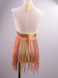 Purpdrank - Crochet Hollow Out Tassel Beach Cover Up Sexy Women Mini Tops Beachwear Bikini Swimwear Bathing Suit Cover Up