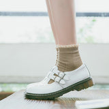 Purpdrank - New literary Retro Women's Shoes Thick Bottom Mori Girl Japanese Mary Jane Single Shoes College Style