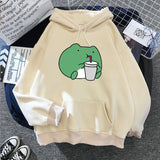 Purpdrank - Springtime Skateboard frog oversized Sweatshirt men and women's  Hoodies Harajuku Warm Pullover Womens Korean Style Hoodie