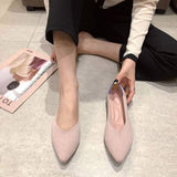 Purpdrank - 2023 Printing Women Shoes Flats Single Shoes Spring Autumn Knitted Pointed Shoes Flat Comfortable Plus Size 43