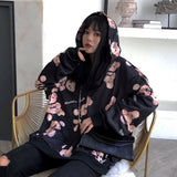 Purpdrank - Summer Harajuku Butterfly Hoodie With Zipper Women Sweatshirt  Spring Oversized Hoodies Outerwear Plus Size