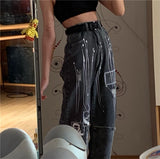 Purpdrank - Cool Women Loose Vintage Female Pants Fashion Femme Harajuku Baggy Jeans Female Pants Casual Funny Gothic Pants Summer Jeans