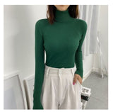 Purpdrank - Women's Turtleneck Sweater Autumn and Winter New Pullover Slim Bottoming Sweater Knitted Casual Long Sleeve Pull Femme 16675