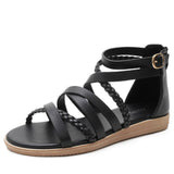Purpdrank - 36-42 Bohemian Sandals Women's New Large Size Women's Shoes Summer Woven Roman Sandals Women's Casual Flat Sandals