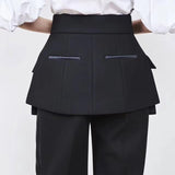 Purpdrank - Women High Waist Wide Leg Pants High Street Pants Trousers Women Two Piece Skirt+Pants