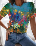 Purpdrank - Fashion 3D Gradient Print Women T-Shirts Short Sleeve Summer Casual Tops Street Sport Loose Tee Lady O-Neck Tie-dye T-Shirt Top